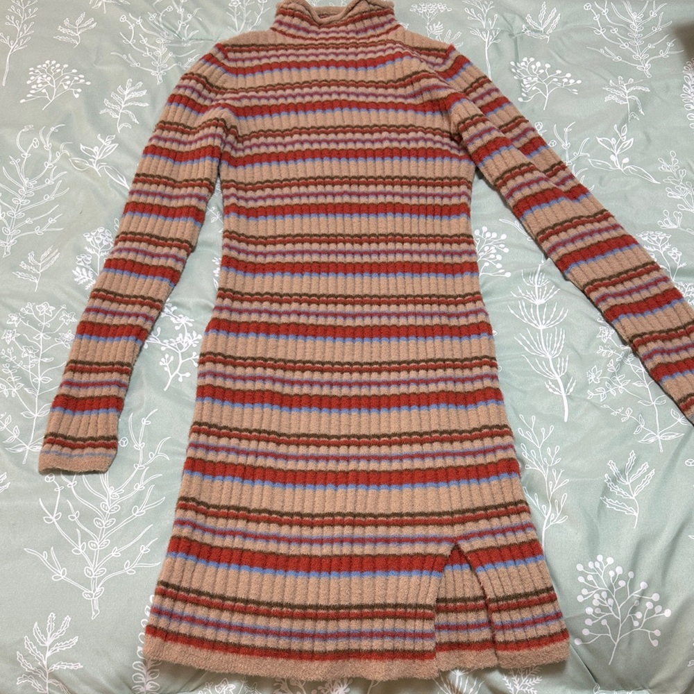 Aritzia Striped Ribbed Knit Dress